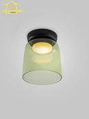 GobekUsa Glass LED Ceiling Light in Amber/Gray/Green - Modern Indoor Lighting for Various Spaces