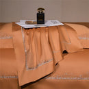GobekUsa Jacquard Embroidery Egyptian Cotton Satin Bedding Set with Elastic Sheet