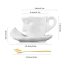 GobekUsa Ceramic Kissing Couple Tea Cup Set with Saucer and Spoon