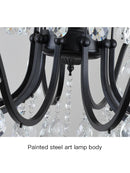 GobekUsa Black Wrought Iron Crystal Chandelier for Living & Dining Room - Elegance meets Style
