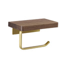 GobekUsa Brass & Wood Wall-mounted Toilet Paper Holder & Tissue Box Rack