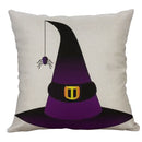 GobekUsa Halloween Pumpkin Ghost Bat Linen Pillow Cover for Sofa Decor