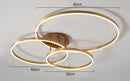 GobekUsa Golden Coffee Round Circle LED Ceiling Light with Acrylic Lampshade - Creative Living Room Fixture