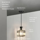 GobekUsa Gold Mini Crystal Pendant Chandelier for Bedroom, Kitchen Island, Hallway - Small Black E27 Lamp