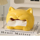 GobekUsa Cartoon Puppy Tissue Box: Cute Animals Ceramic Desk Decoration & Paper Towel Case