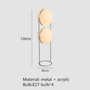 GobekUsa LED Floor Lamp Chrome Metal Living Room Floor Light White Acrylic Ball