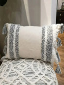 GobekUsa Geometric Waves Tufted Pillow Covers with Embroidered Tassels