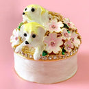 GobekUsa Enameled Metal Jewelry Trinket Box Figurines Hand Painted Storage Case