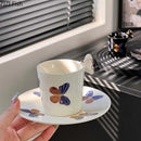 GobekUsa Butterfly Ceramic Tea Cup & Saucer Set for Elegant Dining Table Décor