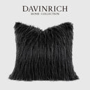 GobekUsa Luxe Black Fluffy Throw Pillow Cover - Modern Simplicity & Art Deco Design