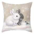 GobekUsa Christmas Soft Plush Cushion Cover Cute Rabbit Deer Pillowcase 45x45cm