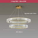 GobekUsa Gold Crystal Chandelier: Modern Luxury Round Square Pendant Light for Living Room