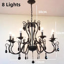 GobekUsa Black White Metal Chandelier with Crystal Pendants for Elegant Home Lighting
