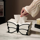 GobekUsa Butterfly Ceramic Tissue Box - Decorative Bedside Table Paper Towel Case