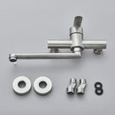 GobekUsa Brushed Nickel Kitchen Faucet - Double Hole Mixer for Cold and Hot Water