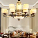 GobekUsa All Copper Jade Chandelier | Chinese Style Living Room Dining Room Lighting