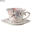 GobekUsa Lace Edge Ceramic Tea Cup & Saucer Set for Dining & Coffee Table