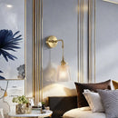 GobekUsa Brass Glass LED Wall Sconce Light for Living Room, Bedroom, Bathroom
