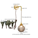 GobekUsa Grey Glass LED Wall Lamp Bedroom Living Room Loft Modern Copper Wandlamp