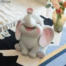 GobekUsa Elephant Child Savings Jar Piggy Bank Room Decor Resin Sculpture Elephant Ornament