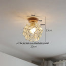 GobekUsa Clear Glass LED Ceiling Light, Modern Nordic Bedroom Decor Ceiling Lamp
