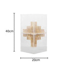 GobekUsa Acrylic Geometric Display Box Desk Ornament Metal Sculpture Room Decor