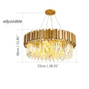 GobekUsa Golden Crystal Chandelier LED Ceiling Light for Living Room & Lobby