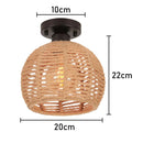 GobekUsa Hemp Rope Ceiling Chandelier for Bedroom Living Room Kitchen LED