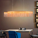 GobekUsa LED Aluminum Tassel Chandelier: Modern Waterfall Pendant Light for Living Room, Hotel, Hall