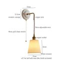 GobekUsa Adjustable LED Wall Sconce Lamp Stripe Ceramic Copper Mirror Bedside