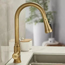 GobekUsa Antique Brass Kitchen Faucet 360° Rotation Sink Mixer Tap - Tuqiu Design