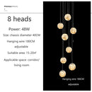 GobekUsa Luminous Glass Ball Pendant Chandeliers for Living Dining Room Decor LED Lighting