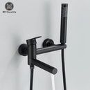 GobekUsa Black Wall Mounted Waterfall Bathtub Faucet for Embedded In-wall Tub Shower System