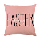 GobekUsa Easter Bunny Rabbit Linen Cushion Cover 45x45cm - Flower Print Festival Pillowcase