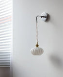 GobekUsa Ceramic LED Wall Lamp with Pull Chain Switch, Adjustable Stair Light Sconce