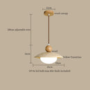 GobekUsa LED Pendant Lamp Yellow Travertine Wood Nordic Minimalism Hanging Light