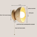 GobekUsa LED Wall Light Travertine Base Modern Nordic Pull Chain Bedside Lamp