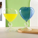 GobekUsa Heart Shaped Glass Mug Set for Couples - Cocktail, Tea, Coffee, Beer Glassware Drinkware