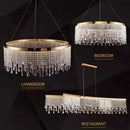 GobekUsa Crystal Chandelier: Luxury Gold LED Circle Ceiling Pendant Light