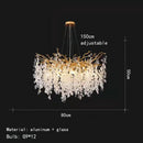 GobekUsa Gold Aluminium Crystal Chandelier for Elegant Dining Room Lighting