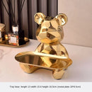 GobekUsa Geometric Bear Piggy Bank Key Tray Cosmetic Bookshelf Statue & Storage Box