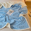 GobekUsa Heart Shaped Cut Flowers Flannel Fleece Blanket