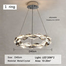 GobekUsa Crystal Ring Chandelier: Modern Dimmable LED Ceiling Fixture