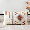 GobekUsa Boho Ivory Brown Tufted Lace Pillow Cover 50x30/45x45cm for Living Room/Sofa