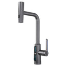 GobekUsa Brass Kitchen Faucet Pull Out Mixer Tap in White Gray