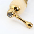 GobekUsa Golden Plated Bathtub Faucet with Jade Stone Handles - Solid Brass Mixer