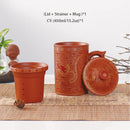 GobekUsa Dragon Purple Clay Tea Mug with Lid Strainer, Handmade Yixing Teacup