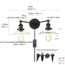 GobekUsa Industrial LED Wall Light Fixture with Glass Pull Chain Switch - 2 Heads
