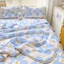 GobekUsa Double-Sided Cool Comforter Set: Ice Silk Duvet, Fitted Sheet, Pillowcase