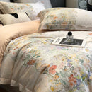 GobekUsa Flowers Plant Print Bedding Set: Luxe Lyocell Cotton Soft Silky Cool Duvet Cover Set